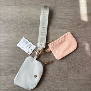 lululemon athletica White and Pink Wristlet Set